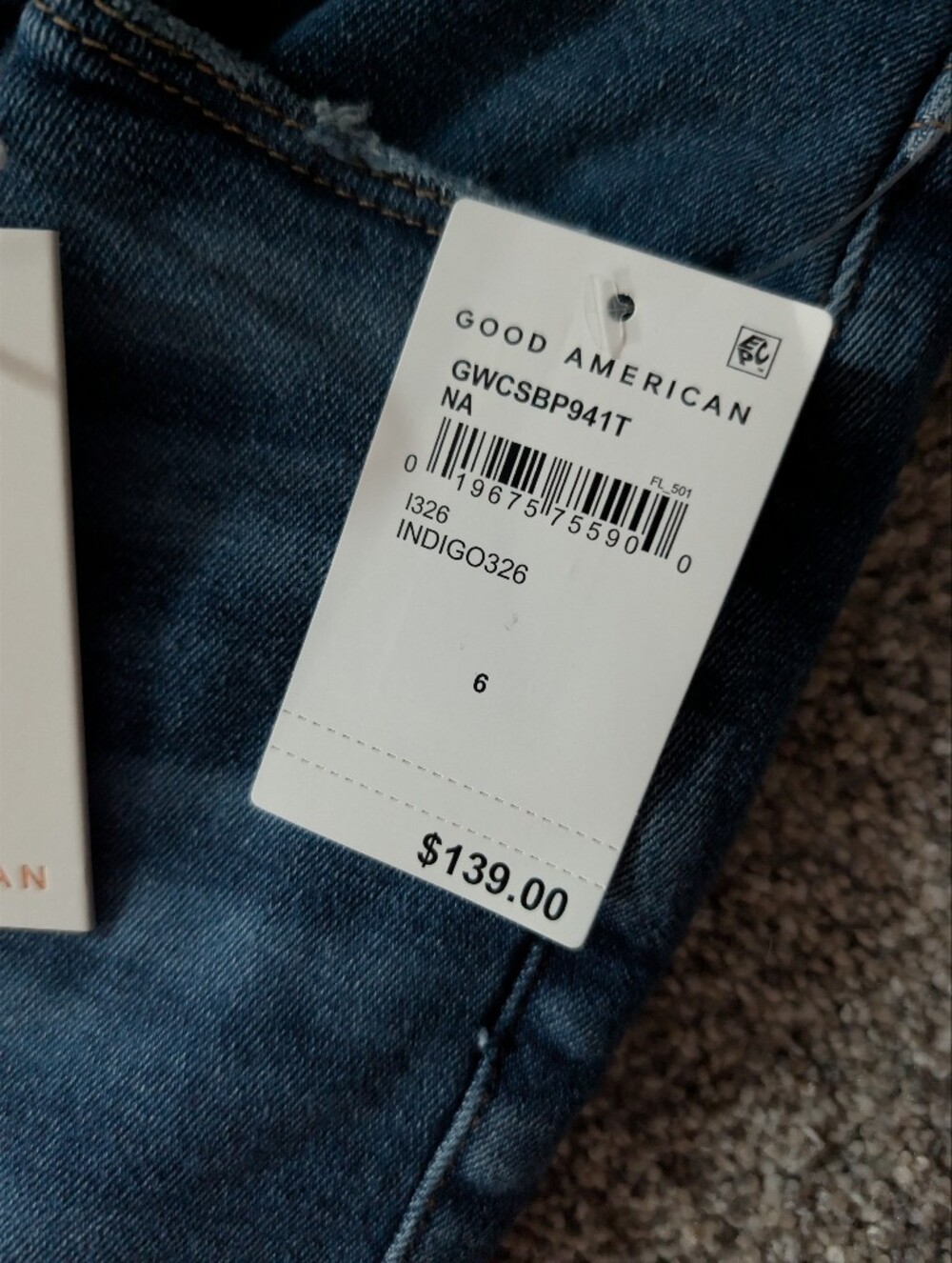 NWT Good American Good Waist Skinny Jeans High Rise Dark Wash Sz 6/28 - Picture 3 of 7